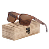 BARCUR Original Design Natural Wood Sunglasses Polarized Business Sun Glasses for Men Eyewear Square Luxury Brand Eyewear