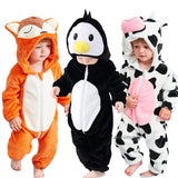 Adorable Animal Cartoon Baby Winter Rompers