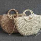 Women's Handmade Straw Tote Bag – Bohemian Beach Weave