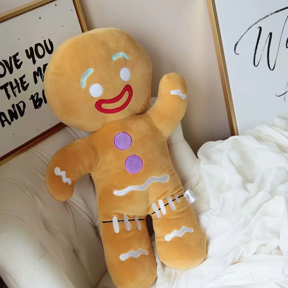 Gingerbread Man Plush Toy – Soft Stuffed Doll Gift