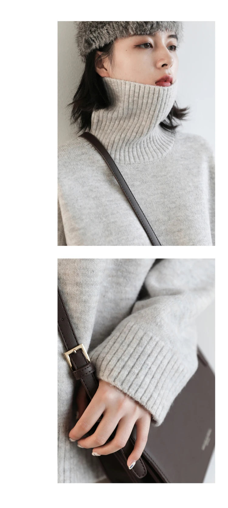 Women's Relaxed Mock Neck Knit Sweater