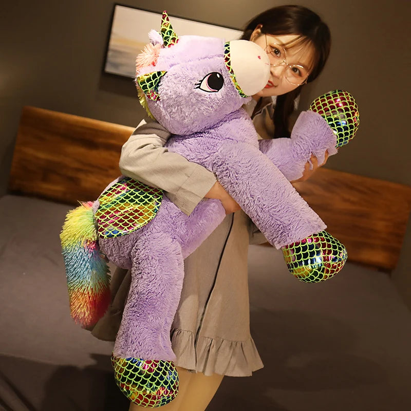 New Arrive High Quality 90-120CM Horse Plush Toys Stuffed Animal Doll Boys Girls  Birthday Gift Home Shop Decor Triver