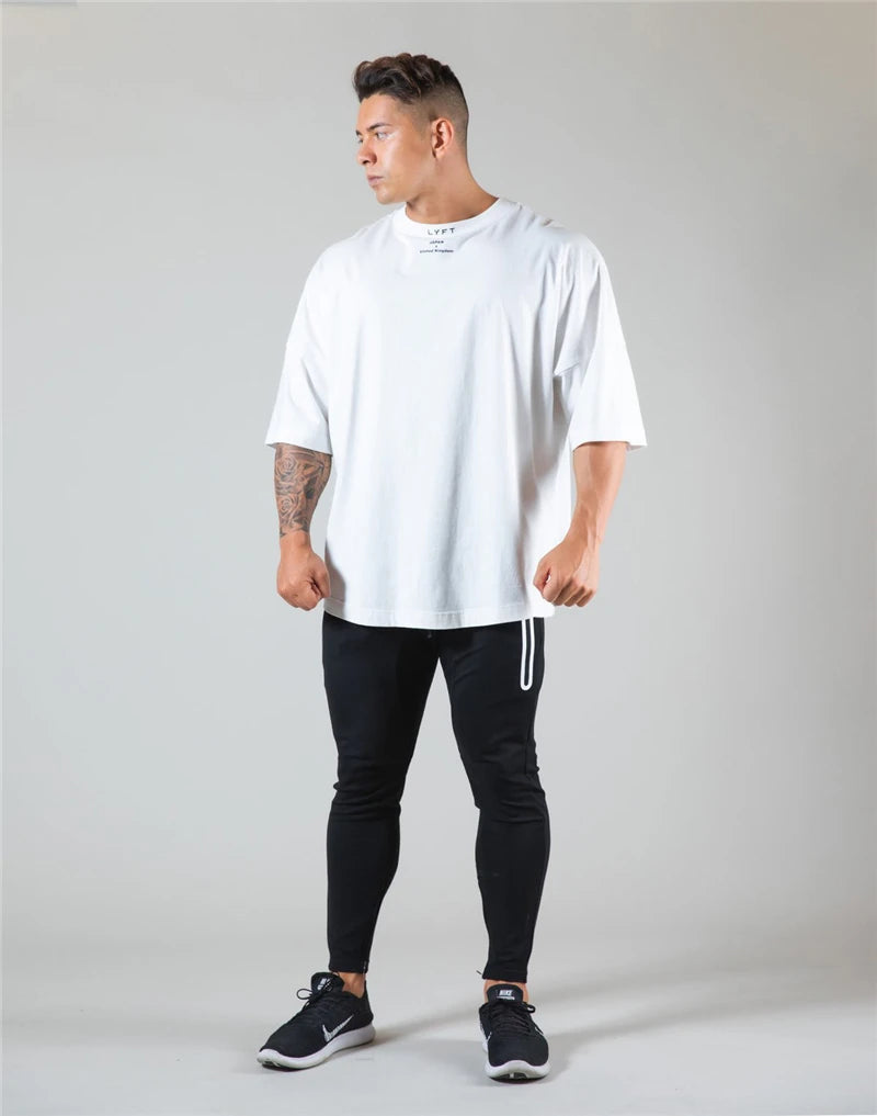 Men's Oversized Cotton Tee – Gym, Street & Everyday Style