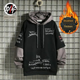 Men’s Retro Layered-Look Printed Hoodie