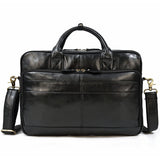 Men Briefcase Genuine Leather Laptop Bag 14 15.6" PC Doctor Lawyer Computer Bag Cowhide Male Briefcase Leather Men Business Bag