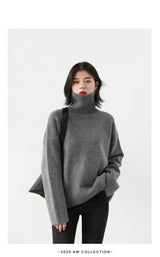 Women's Relaxed Mock Neck Knit Sweater