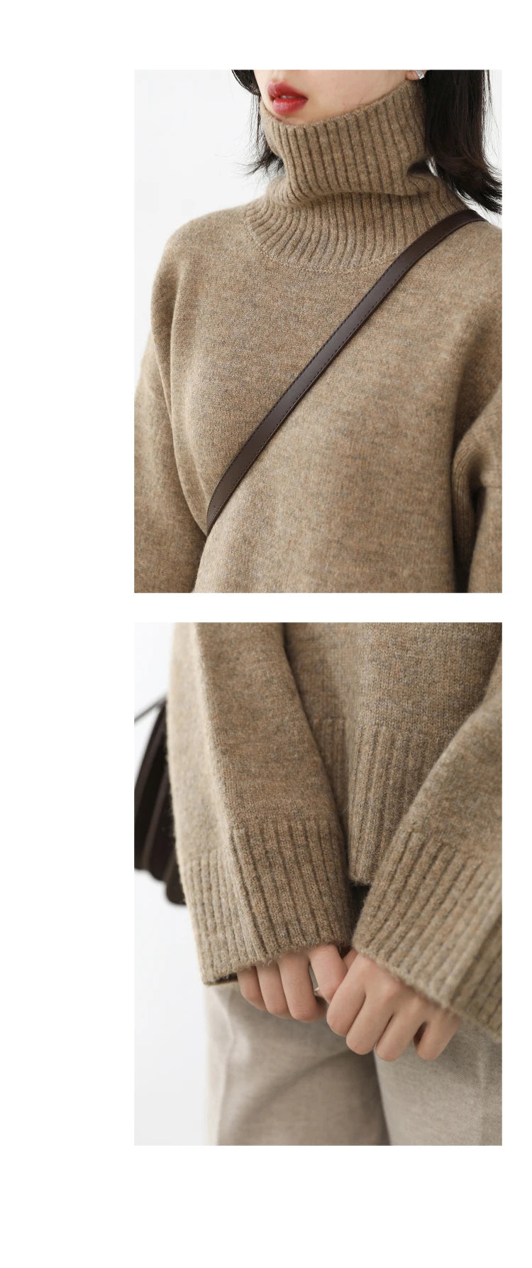 Women's Relaxed Mock Neck Knit Sweater