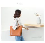 2023 New Women Deluxe Cowhide Genuine Leather Totes Handbag Lady Simple Soft Satchels Bag High Capacity Waterproof Shopping Bags