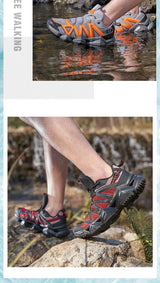 RAX Men's Hiking Shoes Spring  Outdoor Sneakers Men Breathable Mesh Trekking Boots Tactical Walking Ankle Shoes Camping Tourism