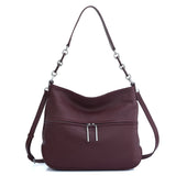Zency Soft Cowhide Leather Winter Women's Shoulder Bag Casual Commuter High Capacity Female Crossbody Handbag Vintage Shopper