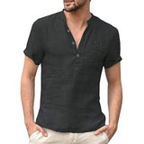 Men's Cotton Linen Short Sleeve T-Shirt