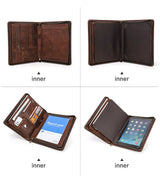 Macbook Pro Air 13 iPad Pro 13 12.9 Portfolio File Folder Cow Leather Cover Organizer Travel Business Office Document Briefcase