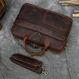 Men Briefcase Genuine Leather Laptop Bag 14 15.6" PC Doctor Lawyer Computer Bag Cowhide Male Briefcase Leather Men Business Bag