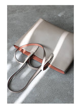 JAZZQ Reversible Genuine Leather Tote | First-Layer Cowhide