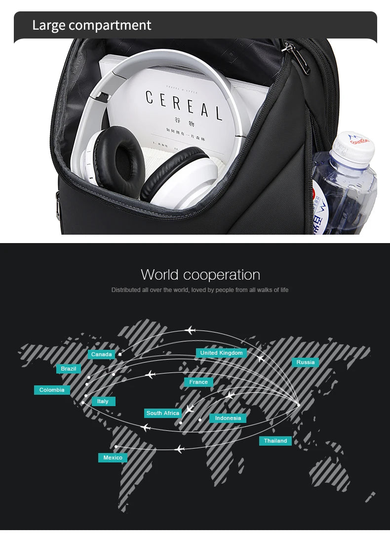 BANGE Business Backpacks Laptop 15.6 inch Multifunctional WaterProof Big Capacity Daily Work Male Backpack School Bag Mochila