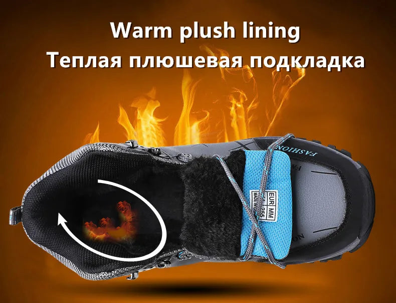 Waterproof Winter Leather Hiking Boots