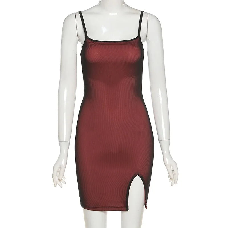 Women's Mesh Double-Layer Halter Bodycon Mini Dress