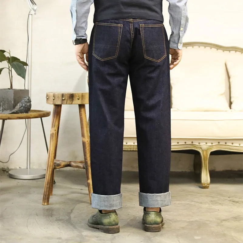 RedTornado 14oz Raw Indigo Selvedge Jeans – High Waist Loose Fit