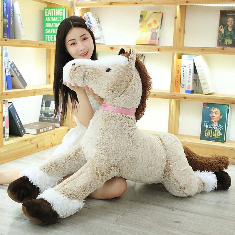 New Arrive High Quality 90-120CM Horse Plush Toys Stuffed Animal Doll Boys Girls  Birthday Gift Home Shop Decor Triver