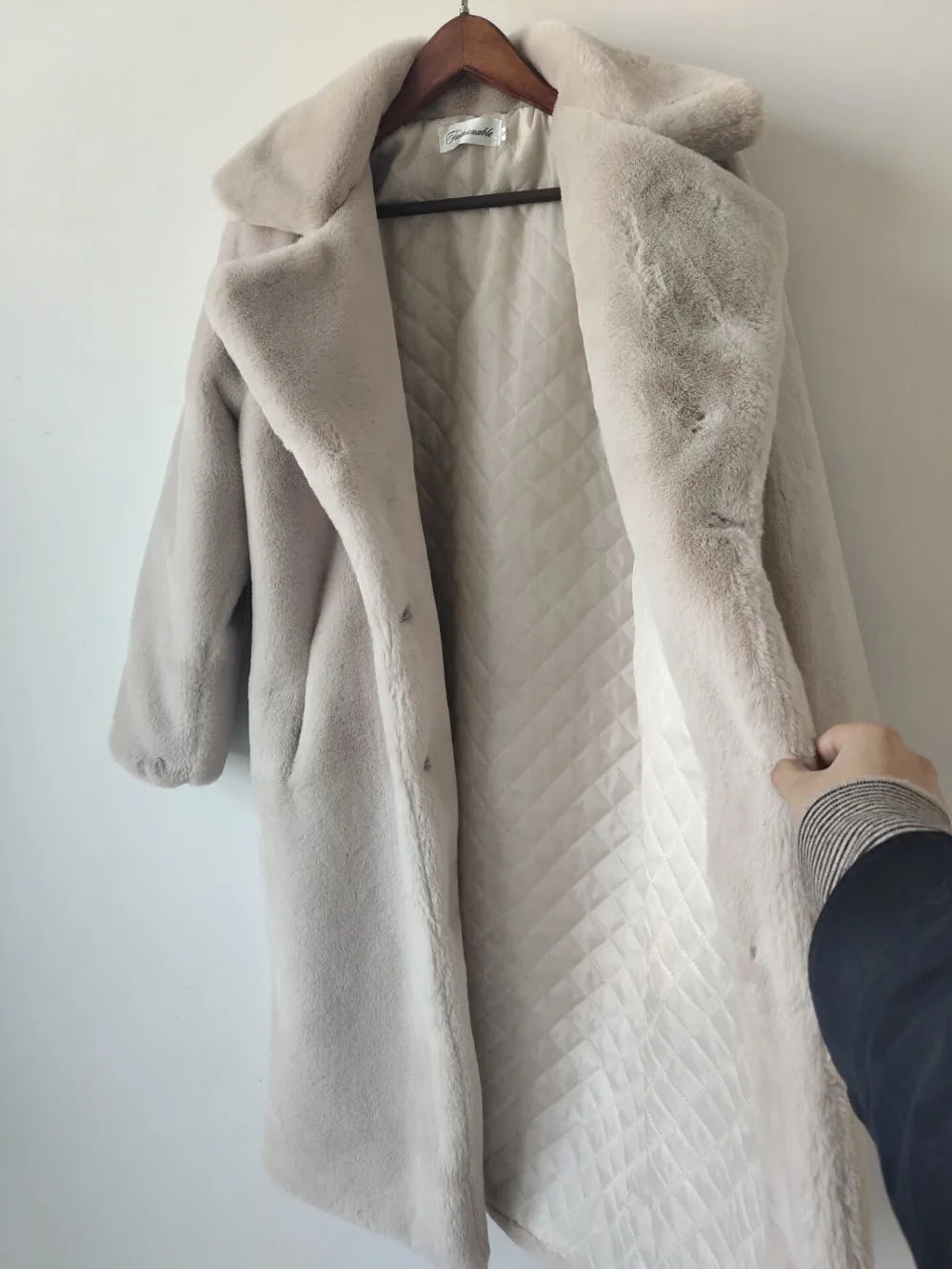 Luxury Faux Rabbit Fur Winter Overcoat