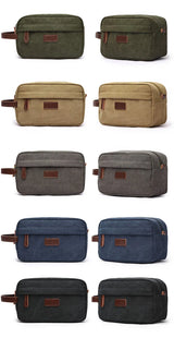 Men's Canvas Travel Wash Toiletry Bag Women Cosmetic Makeup Beauty Necessaries Bag Waterproof Dopp Kit Shaving Organizer Handbag