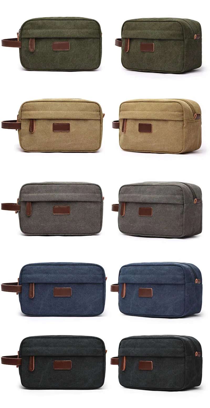 Men's Canvas Travel Wash Toiletry Bag Women Cosmetic Makeup Beauty Necessaries Bag Waterproof Dopp Kit Shaving Organizer Handbag