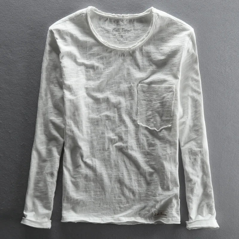 Men's Vintage Bamboo Cotton Long Sleeve Tee