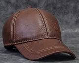 Men's Genuine Leather Baseball Cap | Eagle Print