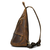 Single Shoulder Bagpack Genuine Leather Chest Bag Outdoor Riding Bag Chest Packs For Biker Men Male Sling Bags Cow Leather
