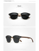 KINGSEVEN New Walnut Wooden Sunglasses For Men Polarized Semi-Rimless Glasses UV400 Eye Protection Retro Eyewear Women Accessory