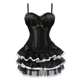 Women's Corset Dress with Straps & Lace | Plus Size Bustier Set