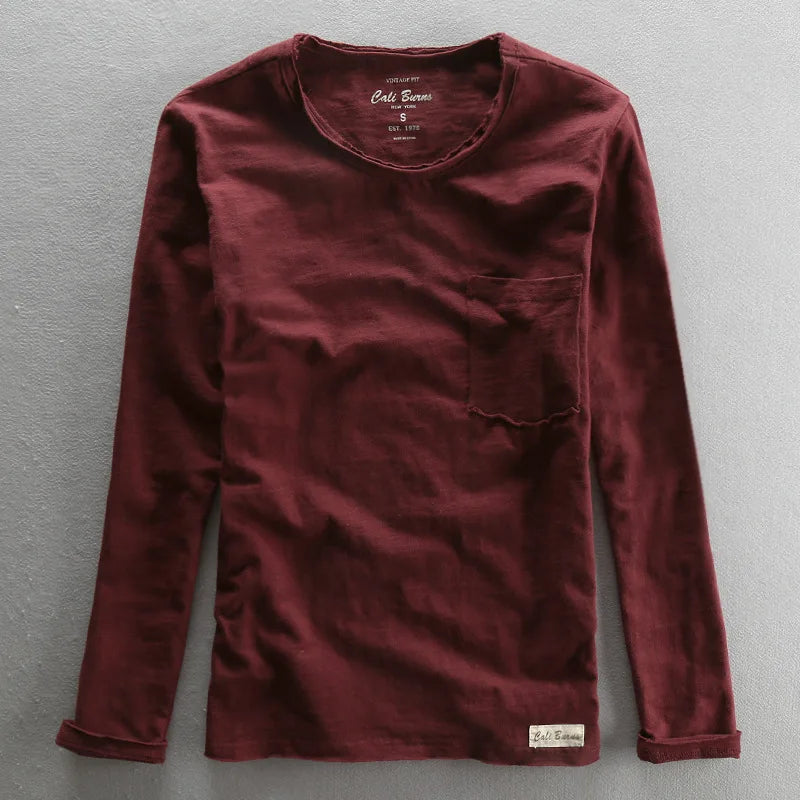 Men's Vintage Bamboo Cotton Long Sleeve Tee