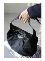 Lightweight Nylon Matching Genuine Leather Crossbody Bag High Quality Single Shoulder Bags Fashion Pleated Messenger Purses