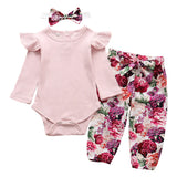 Baby Girl 3-Piece Outfit with Pants & Headband