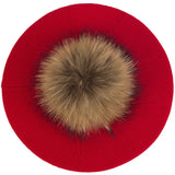 Women's Knit Beret with Oversized Pom Pom | Geebro