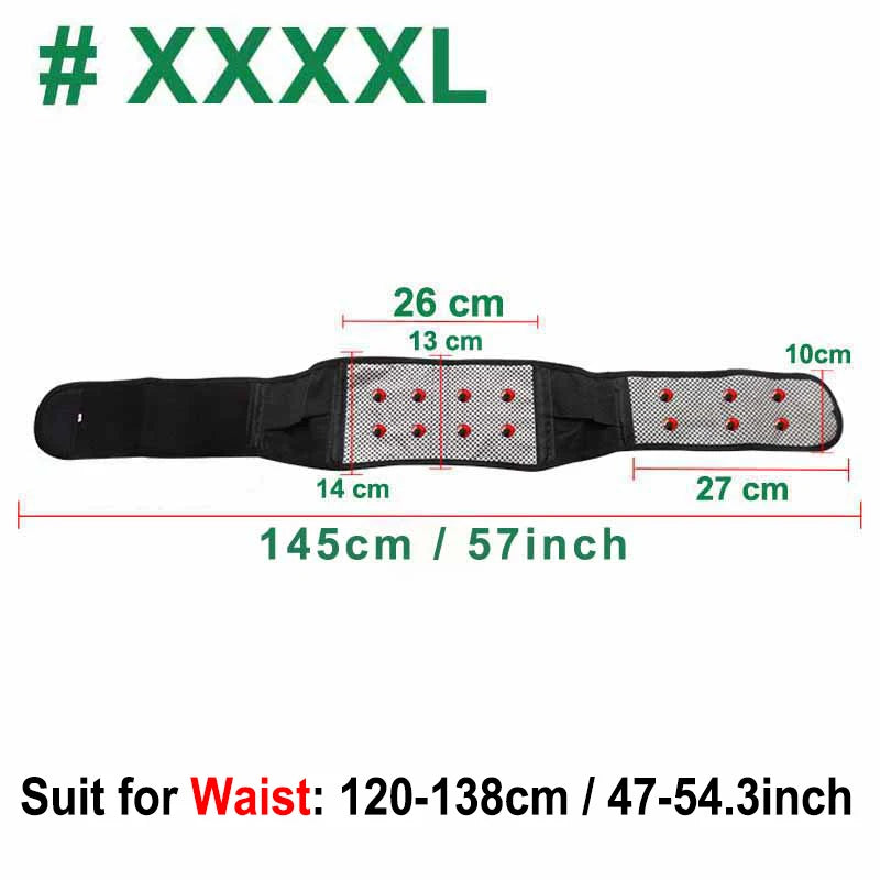 ComfortFit Adjustable Tourmaline Back Support & Lumbar Brace