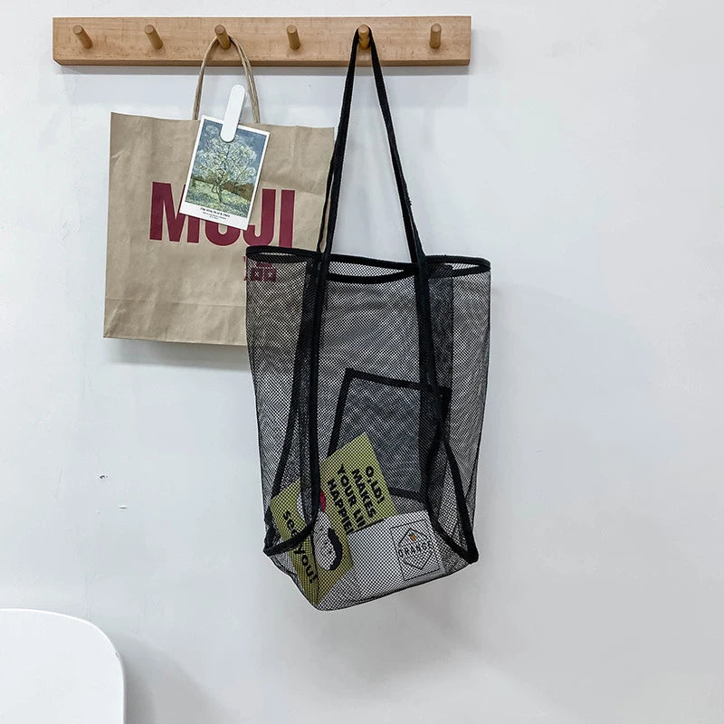 Women's Mesh Tote Bag for Beach & Shopping