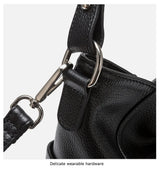 ZENCY New Handbag Luxury Genuine Leather Bag for Women Shoulder Tote Crossbody Double Zipper Pocket Charming Red Hobo Bag