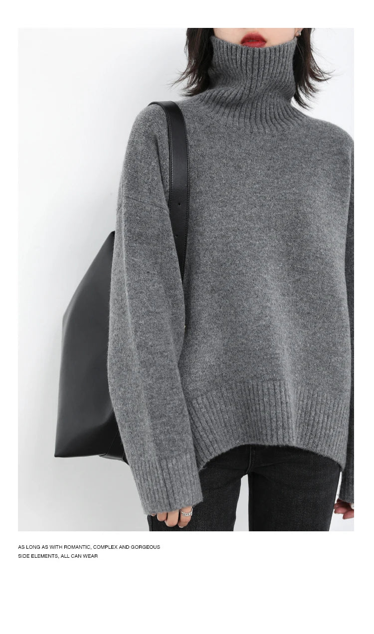 Women's Relaxed Mock Neck Knit Sweater