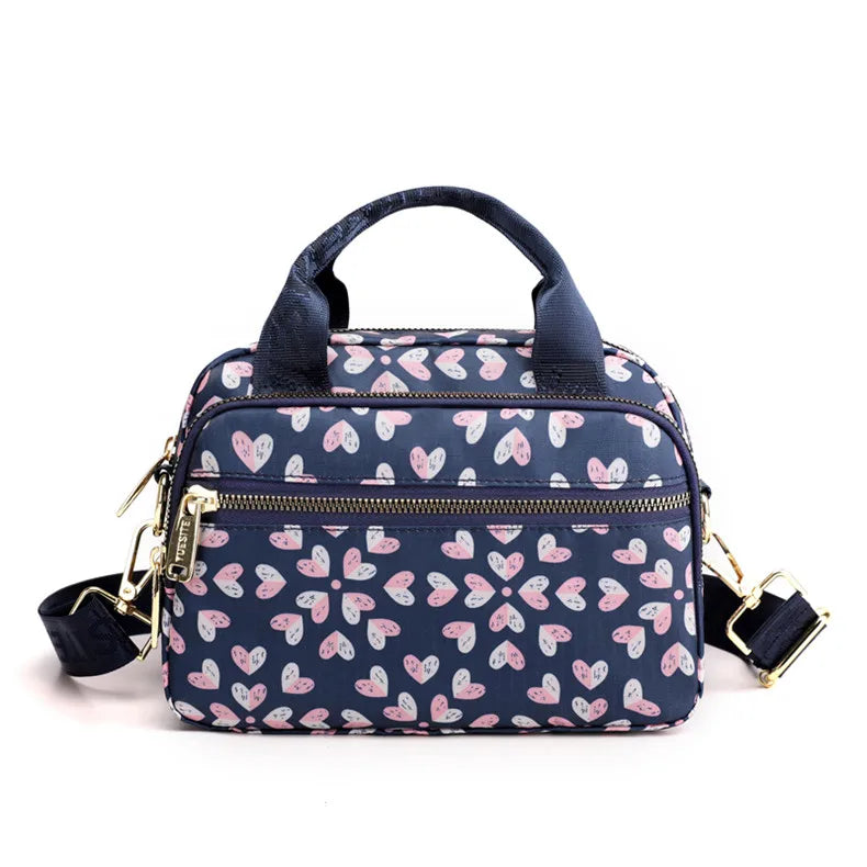 Women's Floral Nylon Crossbody Shoulder Bag