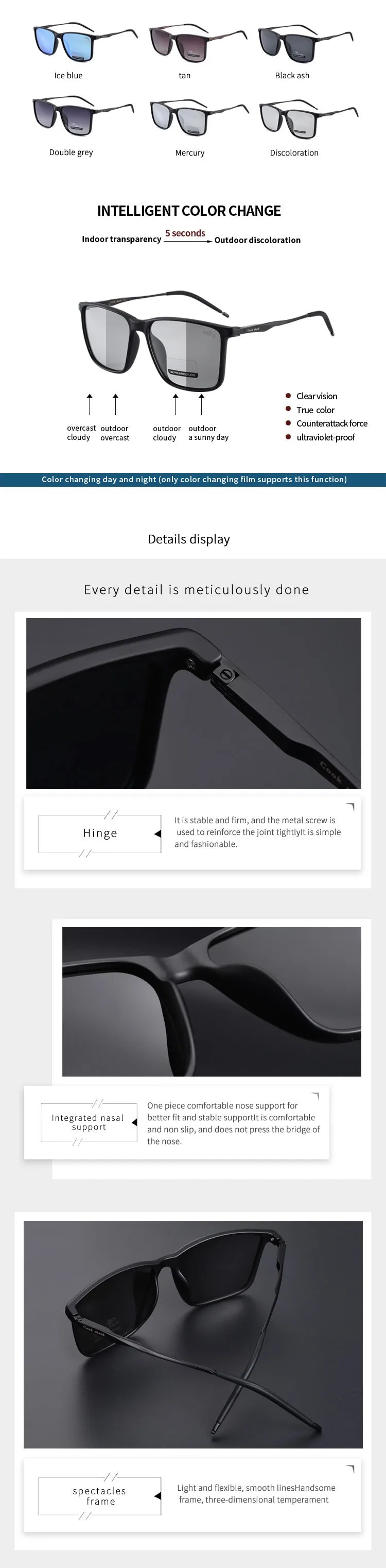 Cook Shark Polarized Sunglasses | UV400 & Photochromic