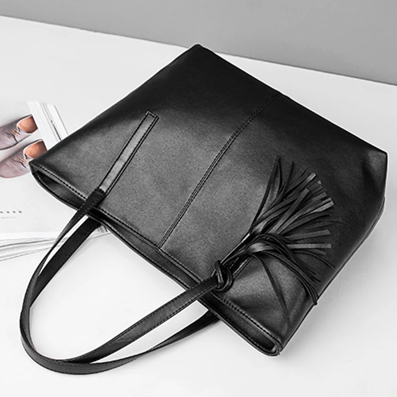 Women's Retro Tassel Tote Shoulder Bag