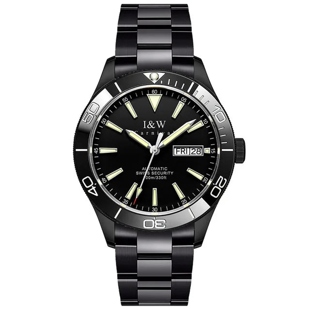 CARNIVAL Dive Watch Luxury Stainless Steel Sport Automatic Mechanical Wristwatch 100M Waterproof NH36 Clock for Men Reloj Hombre