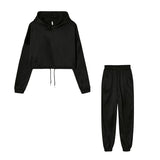 Fashion Trend Women's Wear, Long-sleeved Sports Casual Suit Waist Two-piece Set