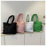 Winter Padded Shoulder Bag for Women Large Capacity Top HandleBag Winter Quilted Cloud Handbag Shopping Bags Bolsas Para Mujeres