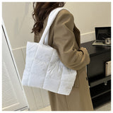 Winter Padded Shoulder Bag for Women Large Capacity Top HandleBag Winter Quilted Cloud Handbag Shopping Bags Bolsas Para Mujeres