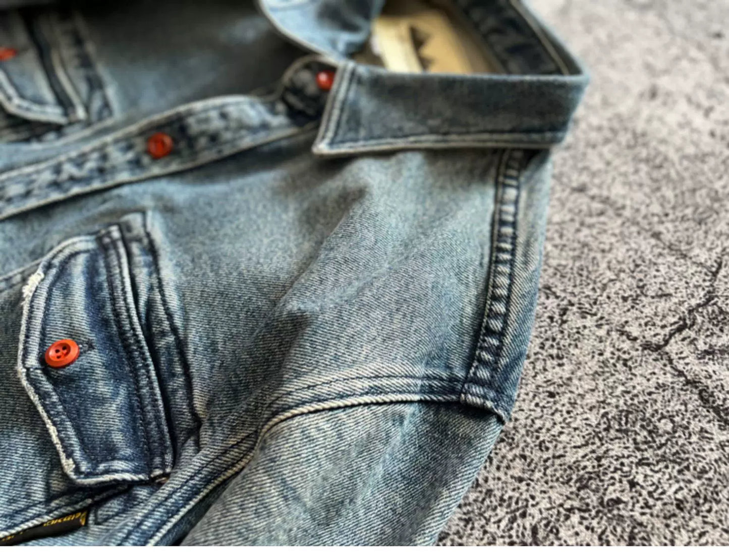 Heavyweight Stretchy Denim Shirt | Fall/Winter | 100% Cotton | Blue Washed | Thick Long-Sleeve Shirt for Men / Outerwear