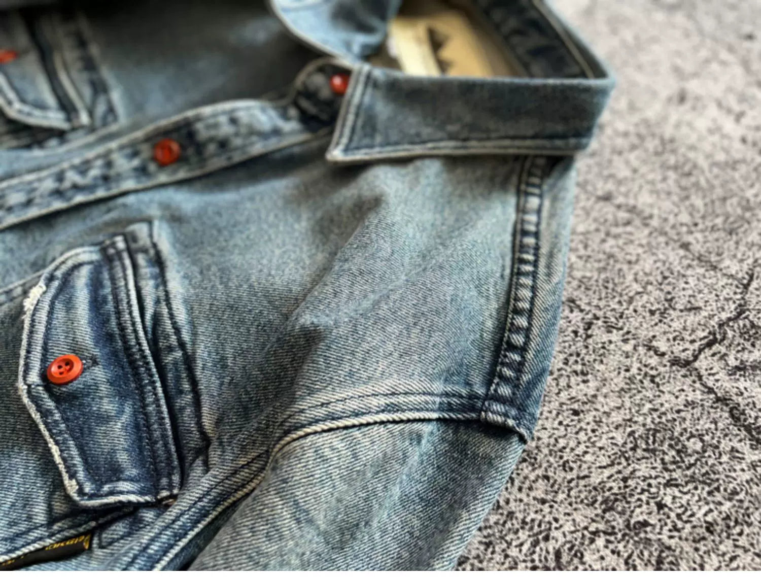 Heavyweight Stretchy Denim Shirt | Fall/Winter | 100% Cotton | Blue Washed | Thick Long-Sleeve Shirt for Men / Outerwear