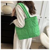 Winter Padded Shoulder Bag for Women Large Capacity Top HandleBag Winter Quilted Cloud Handbag Shopping Bags Bolsas Para Mujeres