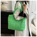 Winter Padded Shoulder Bag for Women Large Capacity Top HandleBag Winter Quilted Cloud Handbag Shopping Bags Bolsas Para Mujeres